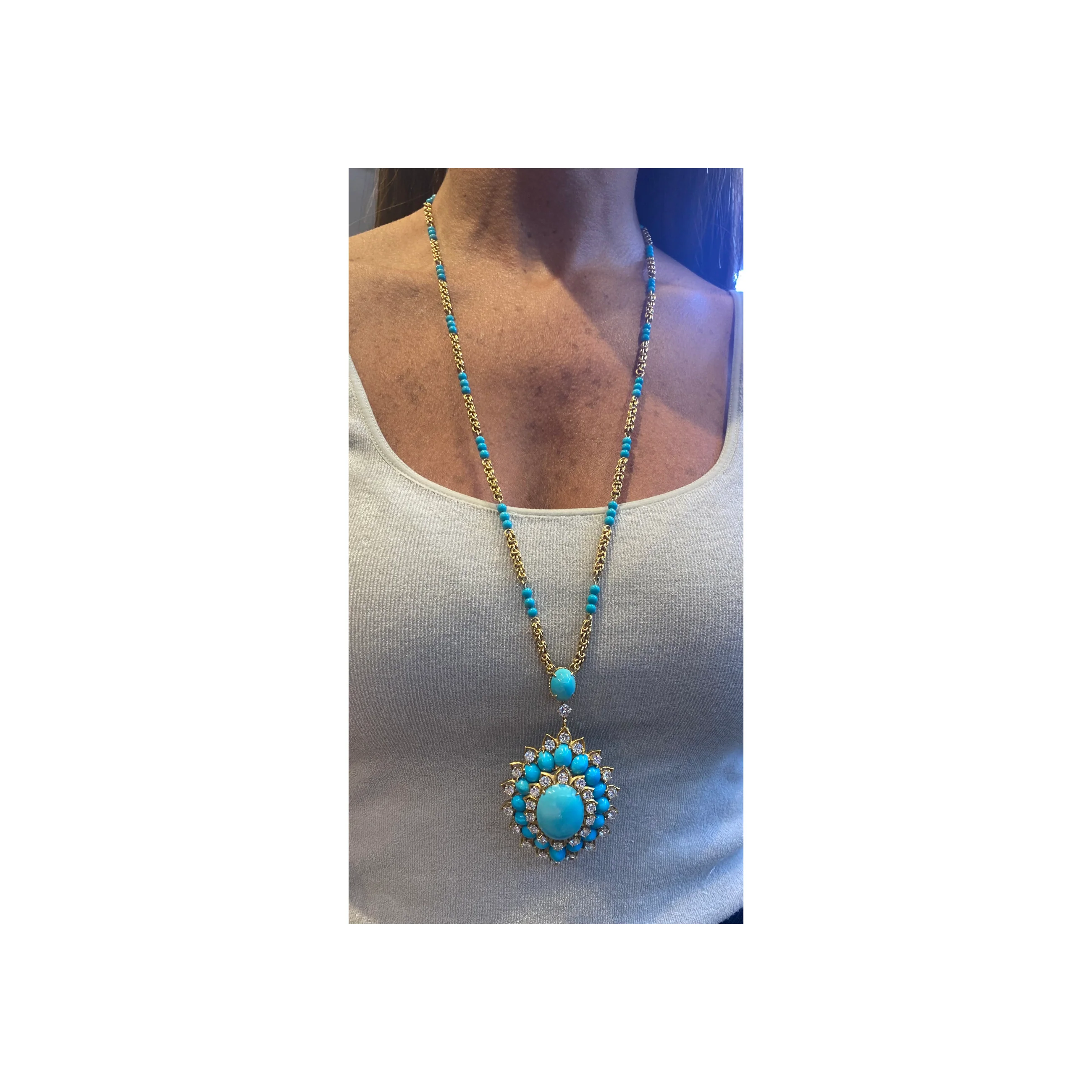 Van Cleef and Arpels Turquoise Pendant Necklace - Image 13