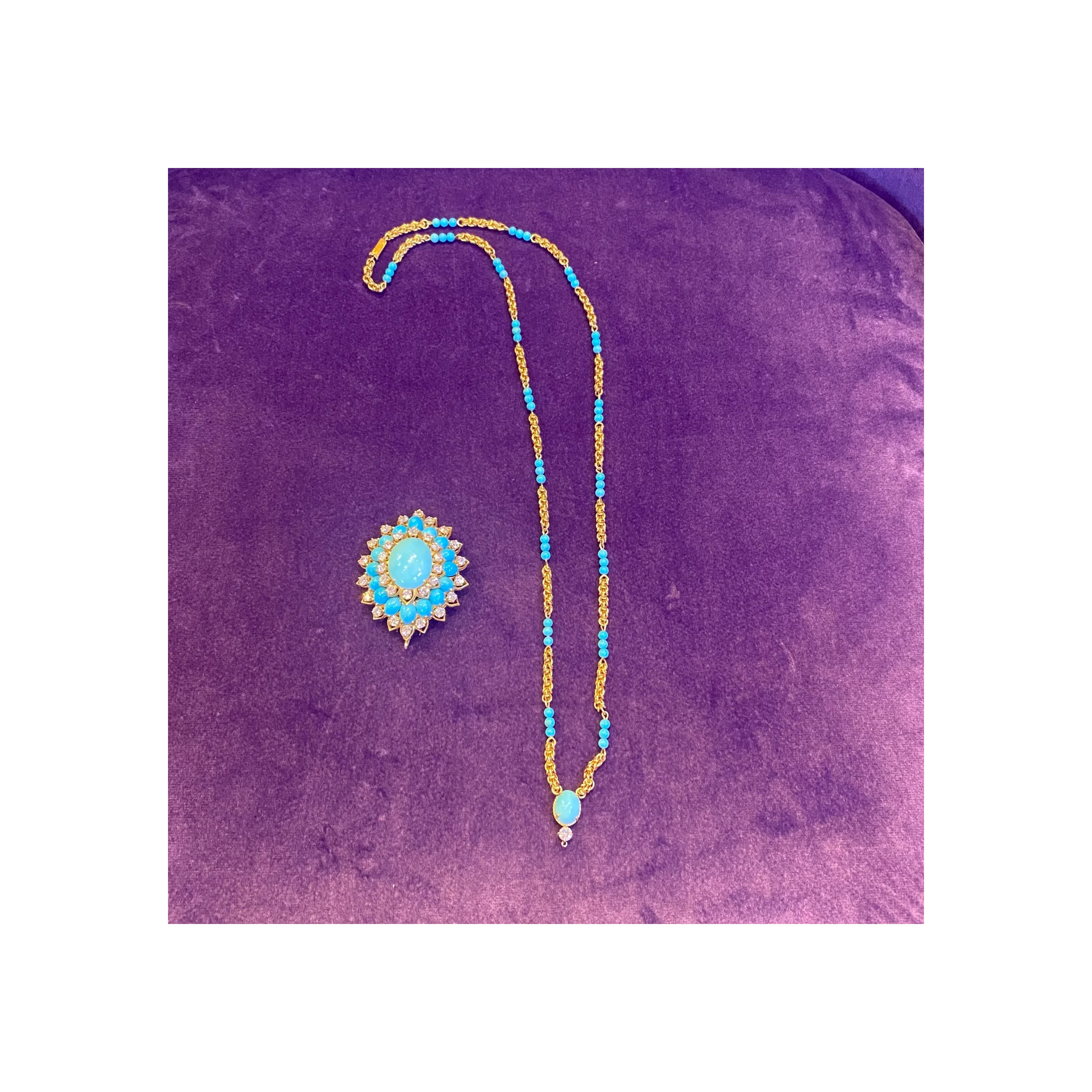 Van Cleef and Arpels Turquoise Pendant Necklace - Image 3