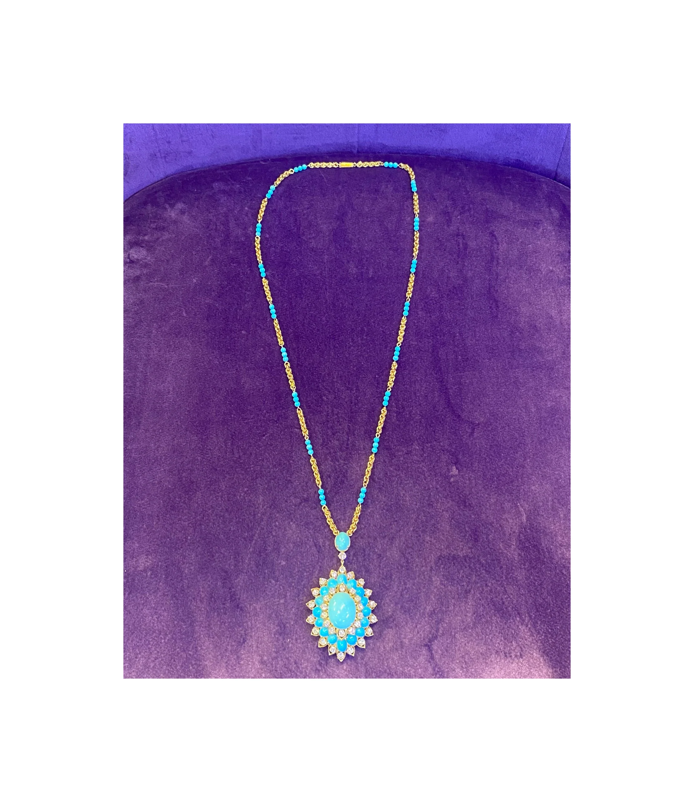 Van Cleef and Arpels Turquoise Pendant Necklace - Image 4