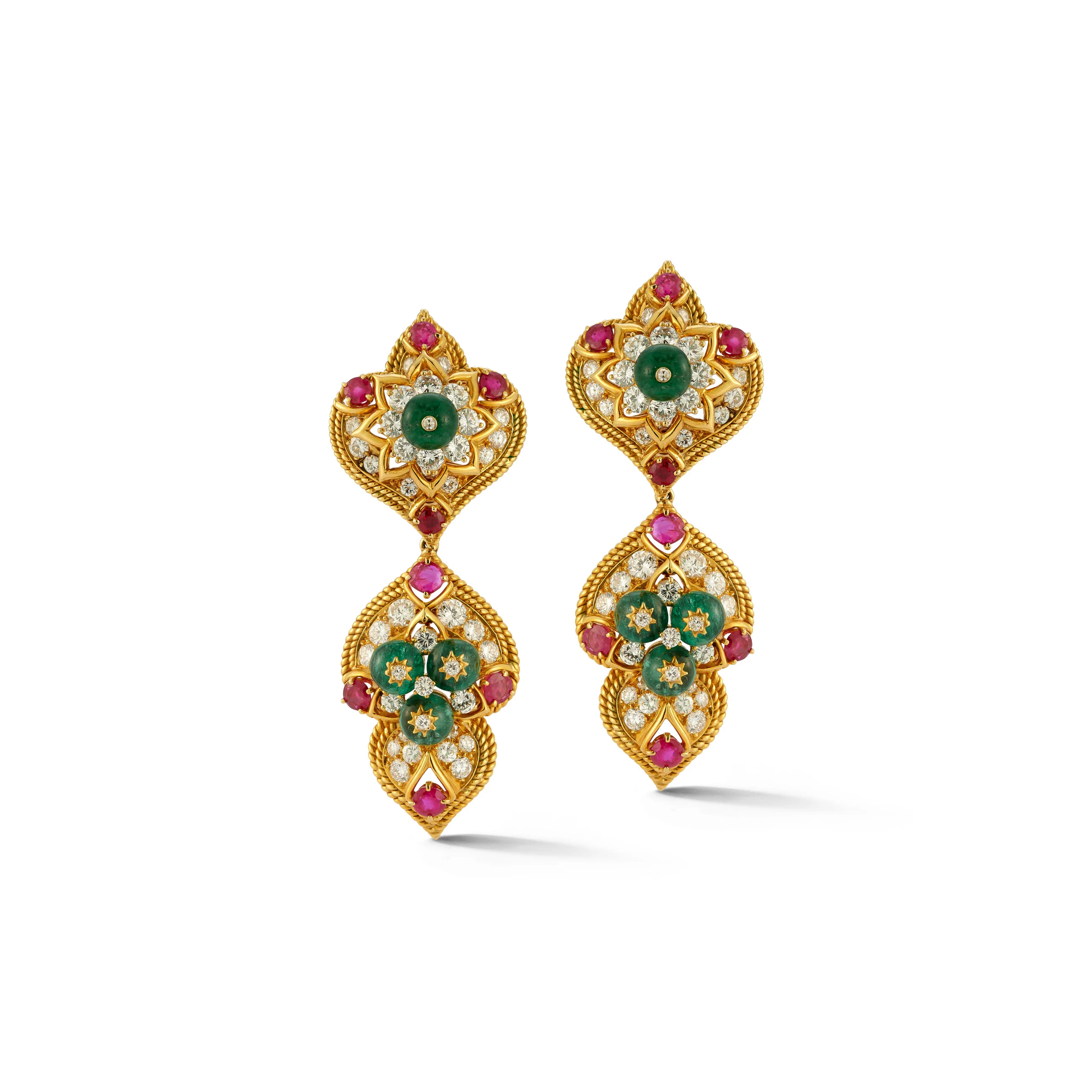 Van Cleef & Arpels Indian Inspired Day & Night Earrings