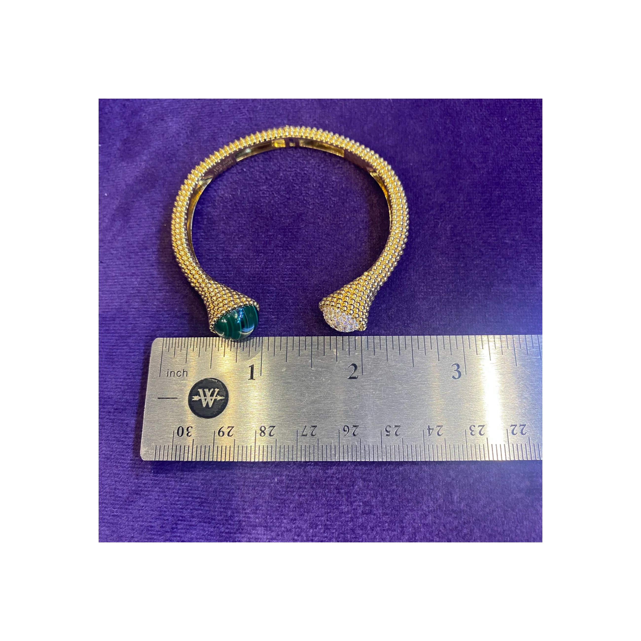 Van Cleef & Arpels Malachite & Diamond Perlee Couleurs Bracelet - Image 10