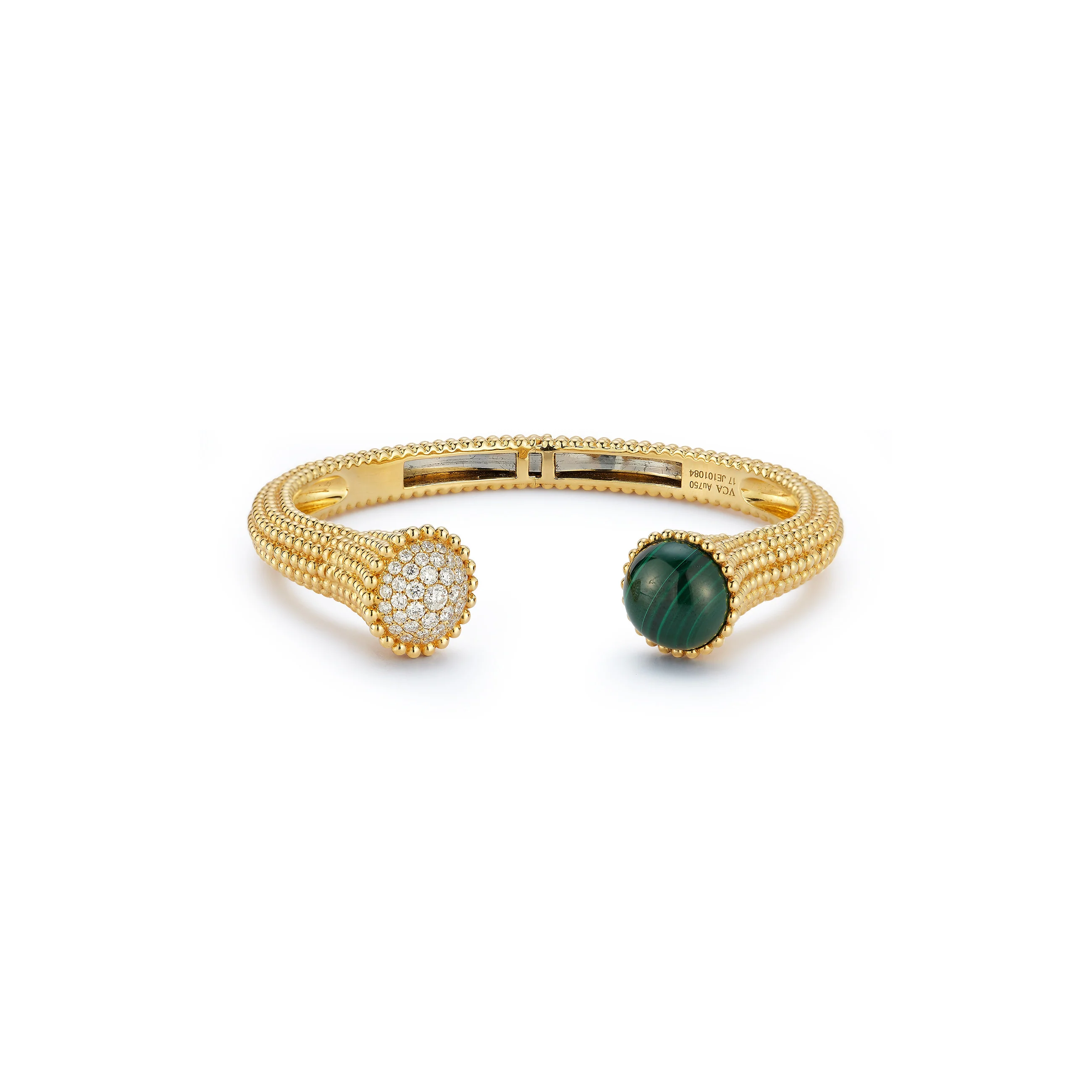 Van Cleef & Arpels Malachite & Diamond Perlee Couleurs Bracelet - Image 3