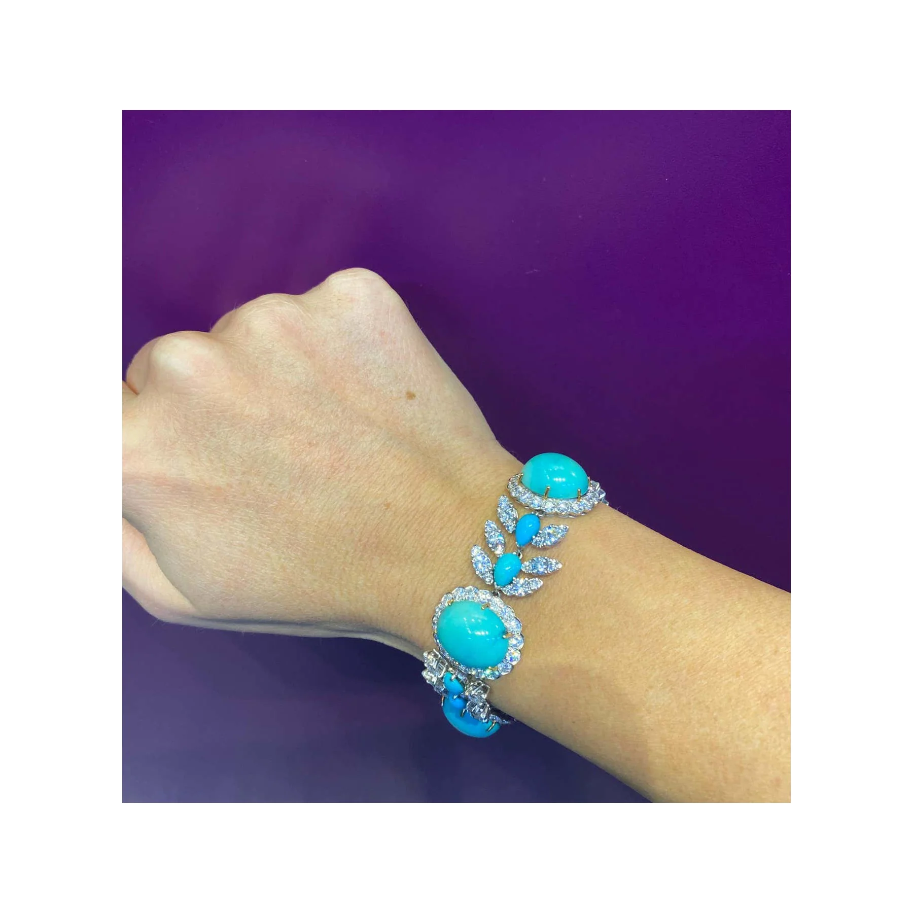 Van Cleef & Arpels Turquoise & Diamond Bracelet - Image 3