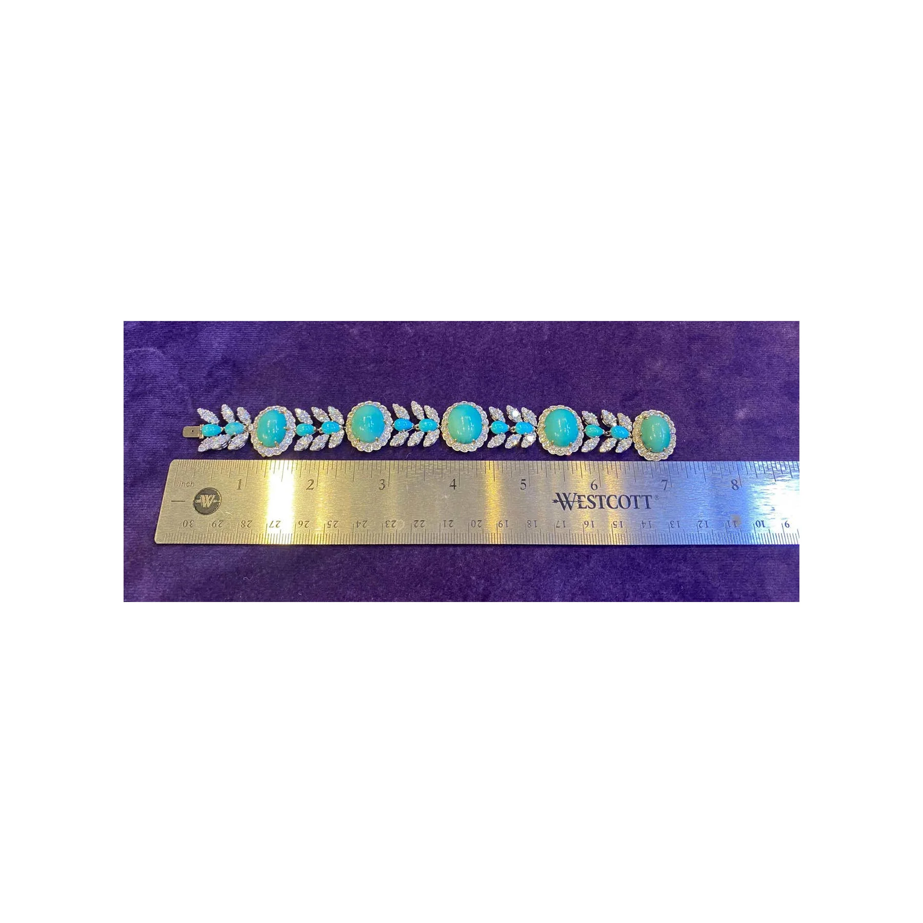 Van Cleef & Arpels Turquoise & Diamond Bracelet - Image 5