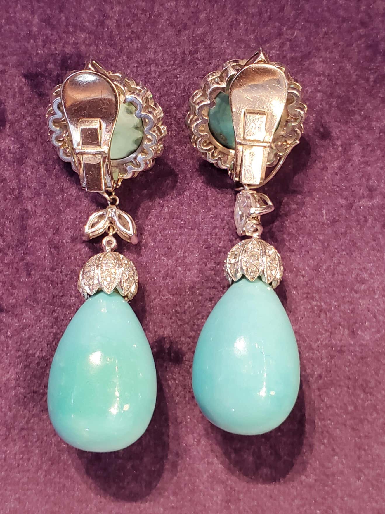 Iconic Van Cleef & Arpels Turquoise & Diamond 'Day and Night' Earrings - Image 12