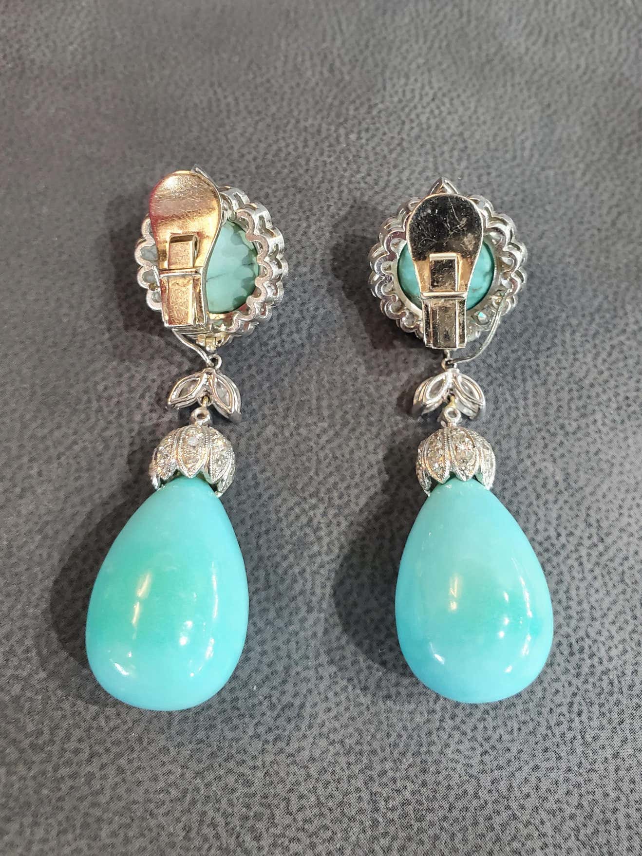 Iconic Van Cleef & Arpels Turquoise & Diamond 'Day and Night' Earrings - Image 13