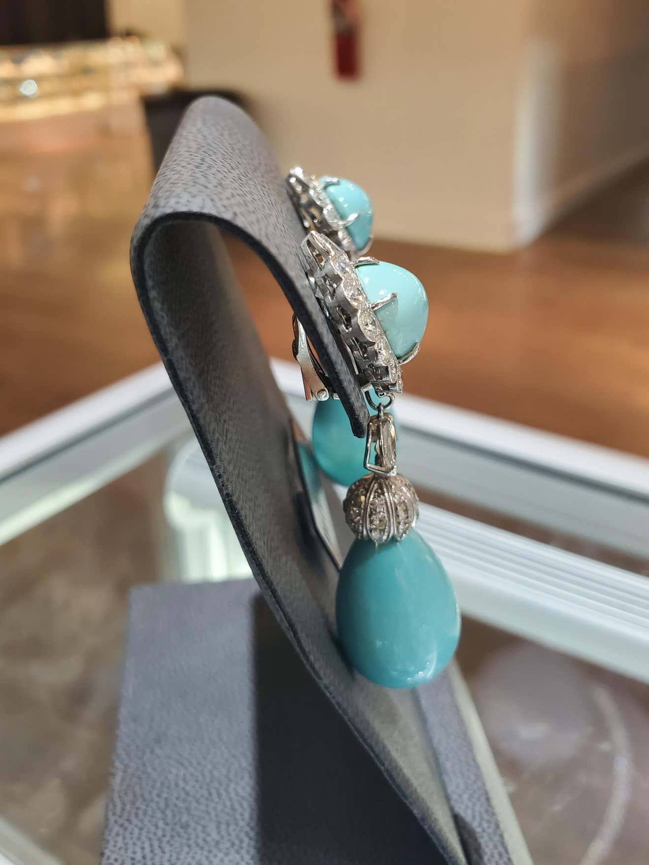 Iconic Van Cleef & Arpels Turquoise & Diamond 'Day and Night' Earrings - Image 4