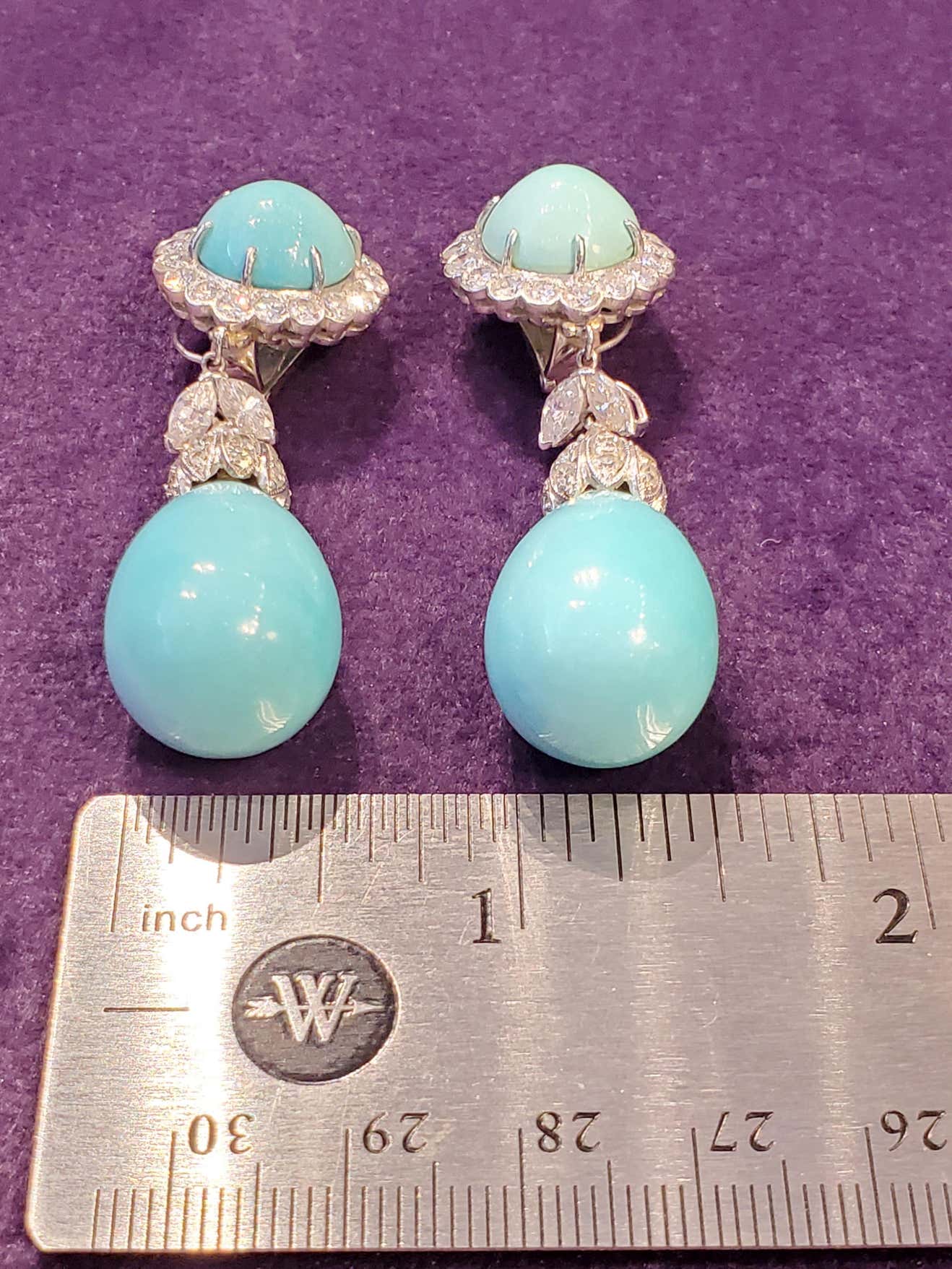 Iconic Van Cleef & Arpels Turquoise & Diamond 'Day and Night' Earrings - Image 7