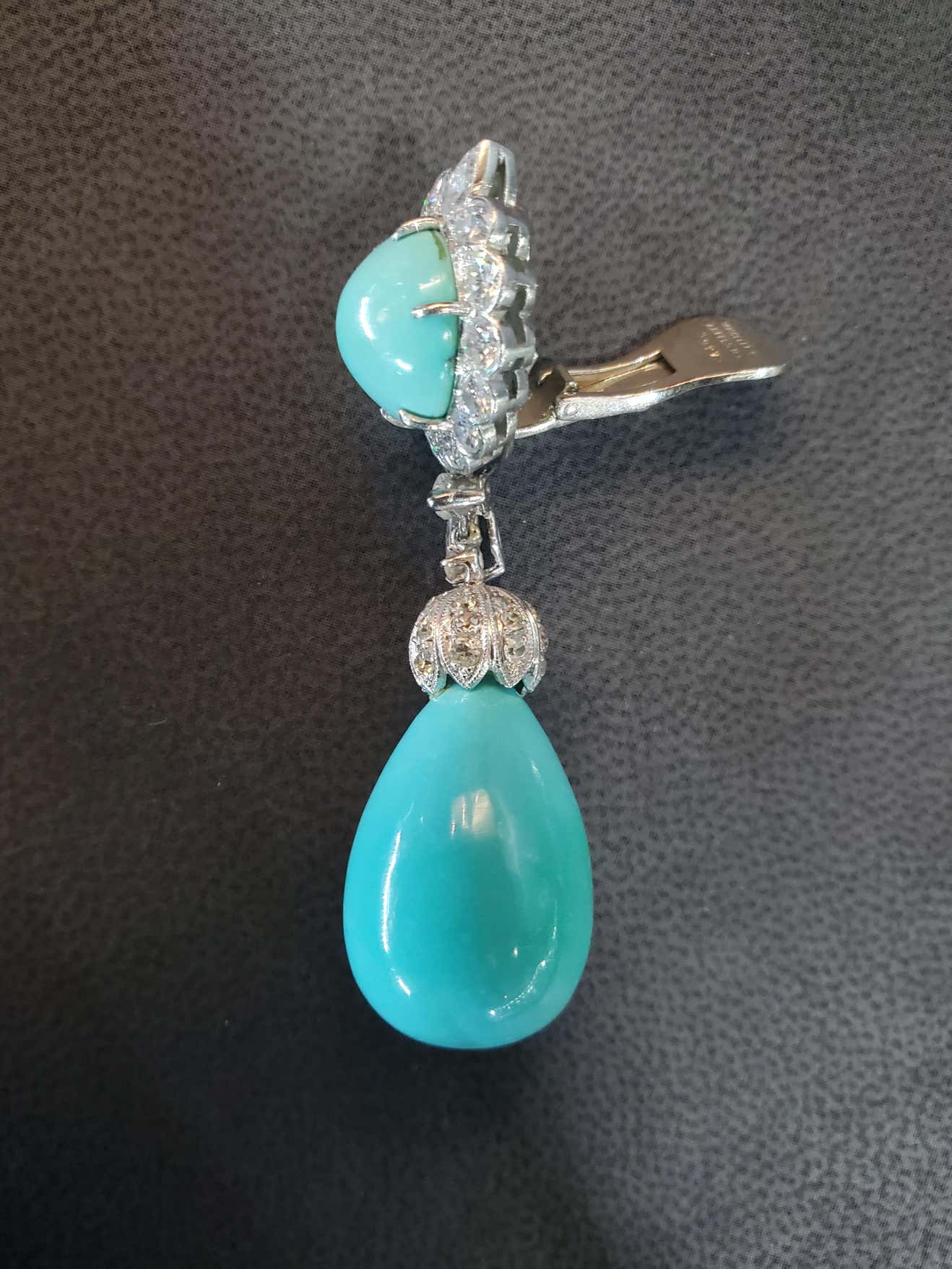 Iconic Van Cleef & Arpels Turquoise & Diamond 'Day and Night' Earrings - Image 8