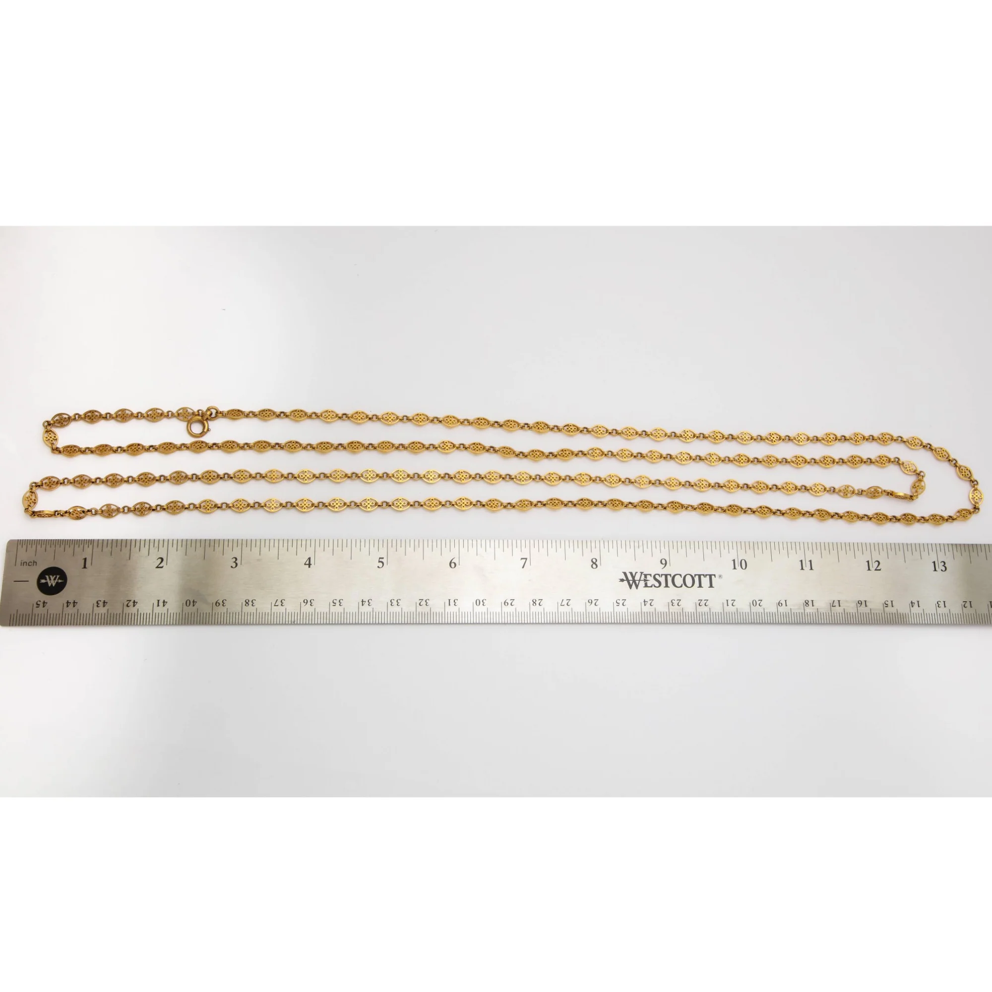 Very Long Art Deco French Filigree Chain - Image 2