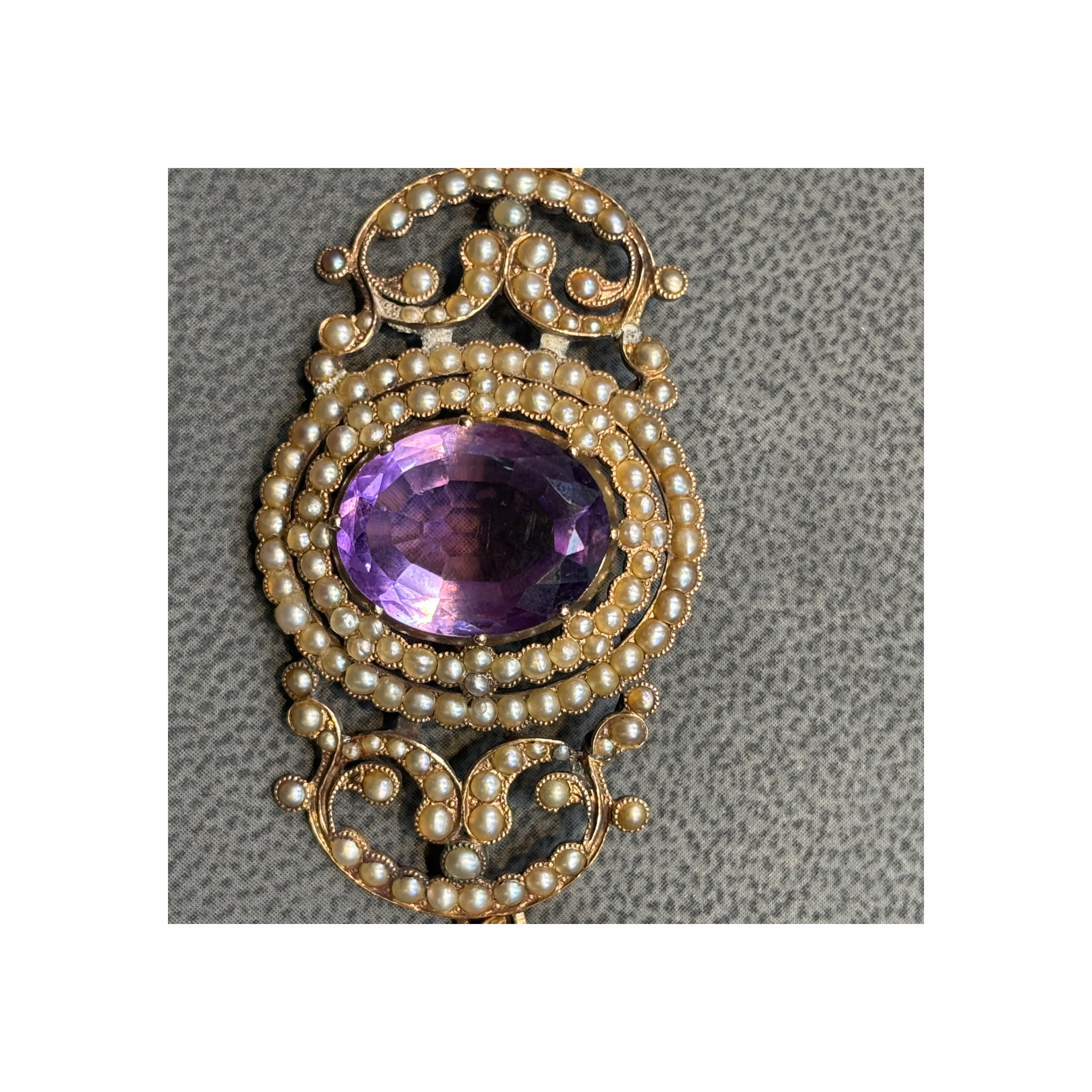 Victorian Amethyst and Pearl Necklace - Image 5