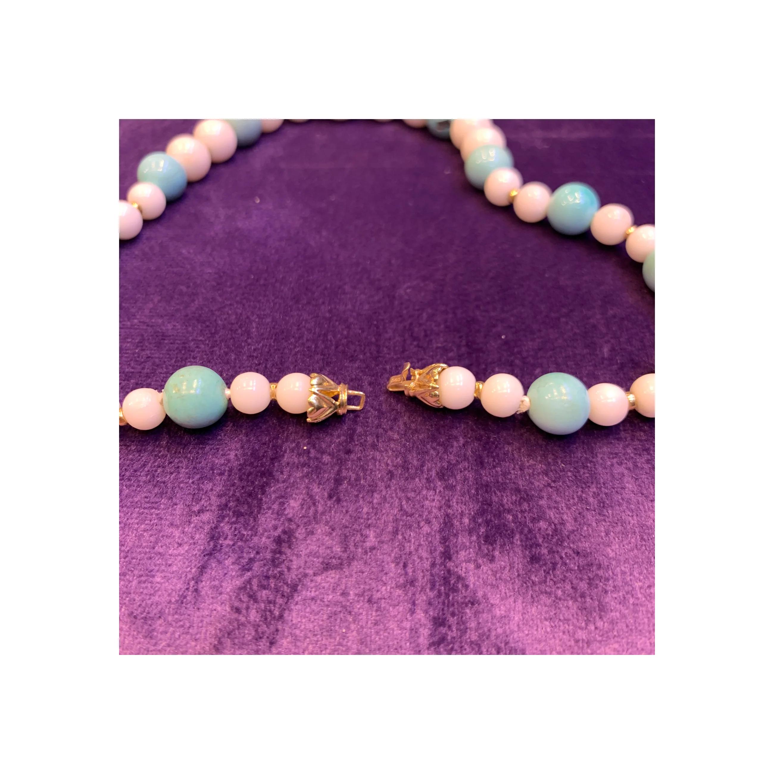 White Coral & Turquoise Bead Necklace - Image 7