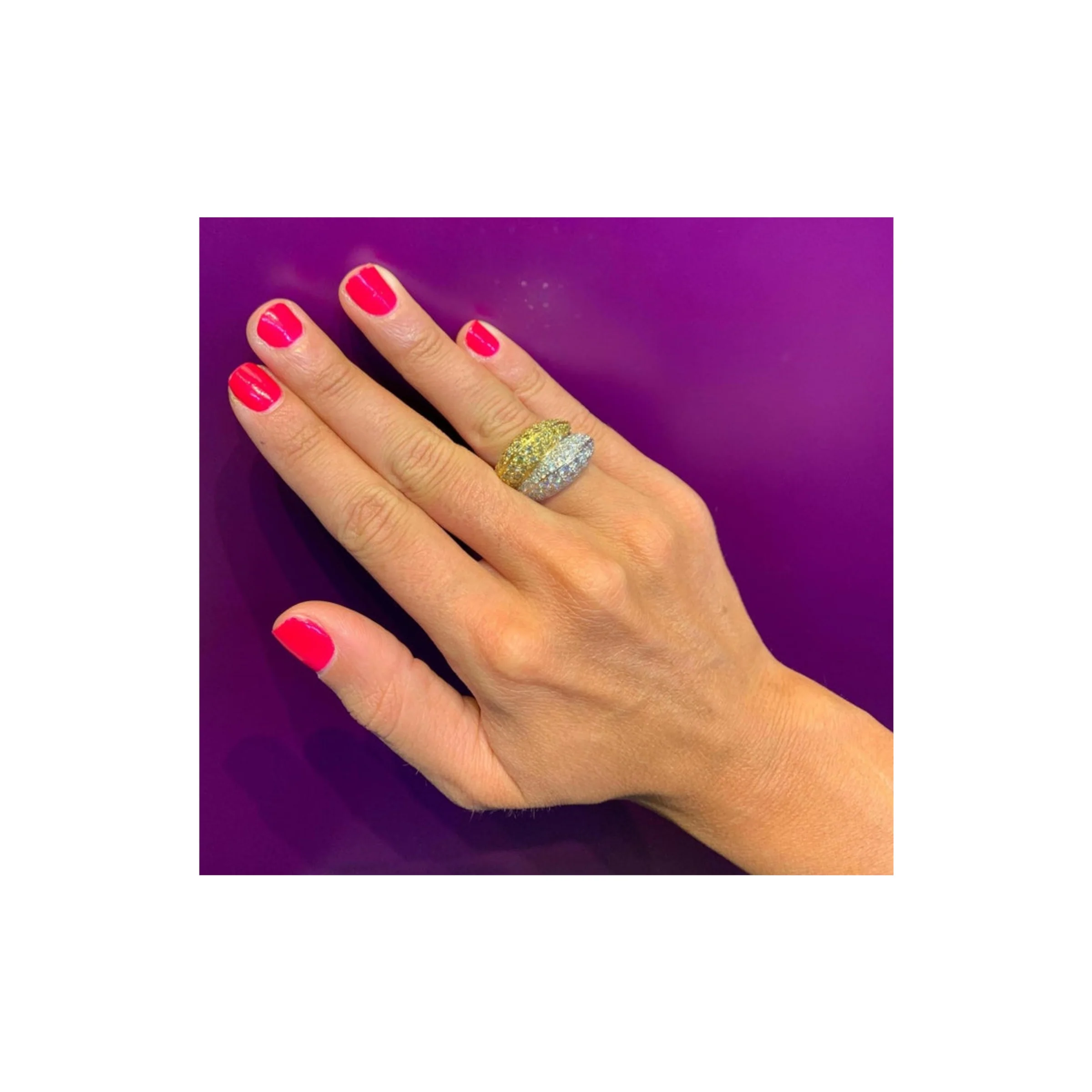 Fancy Yellow Diamond Double Dome Ring - Image 3