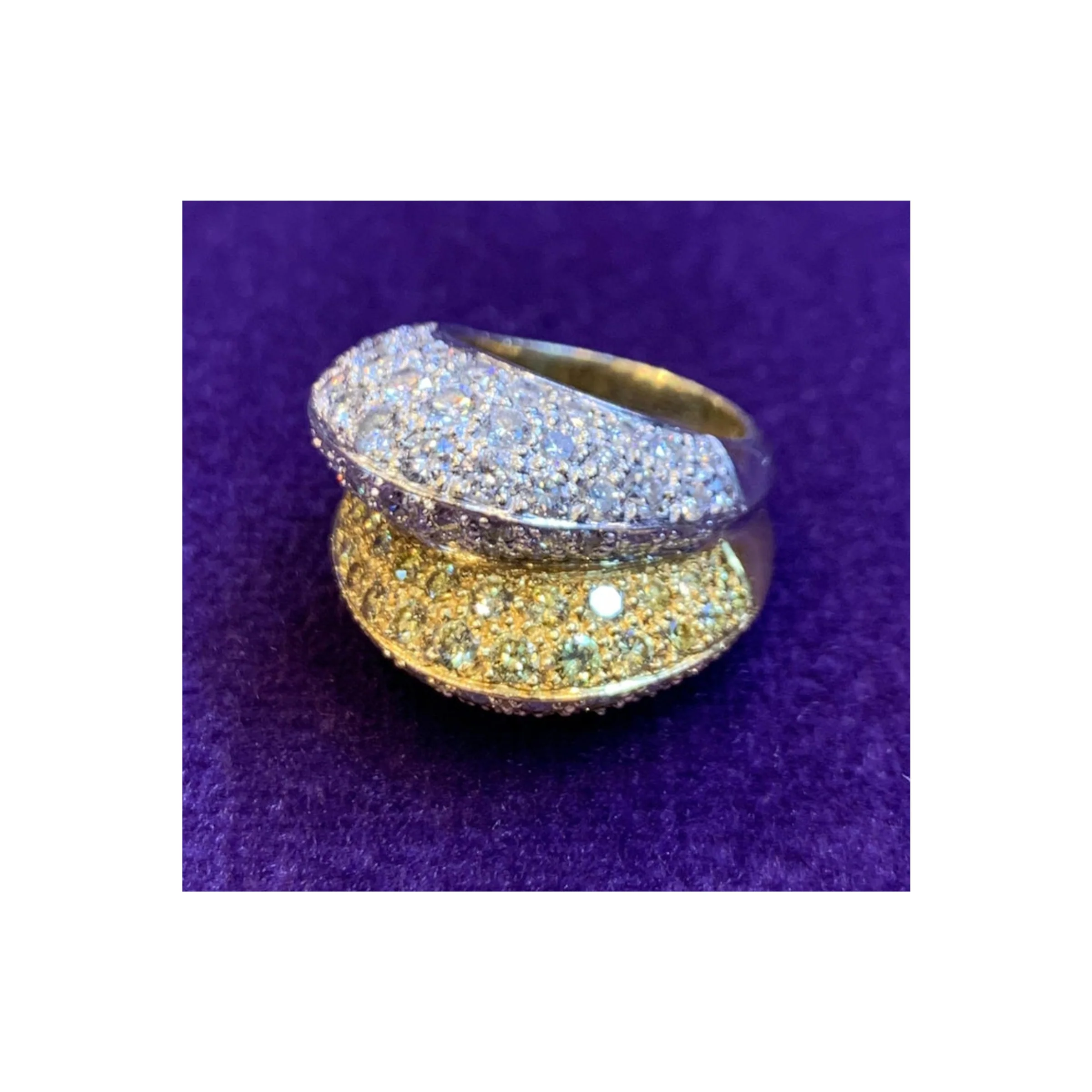 Fancy Yellow Diamond Double Dome Ring - Image 4