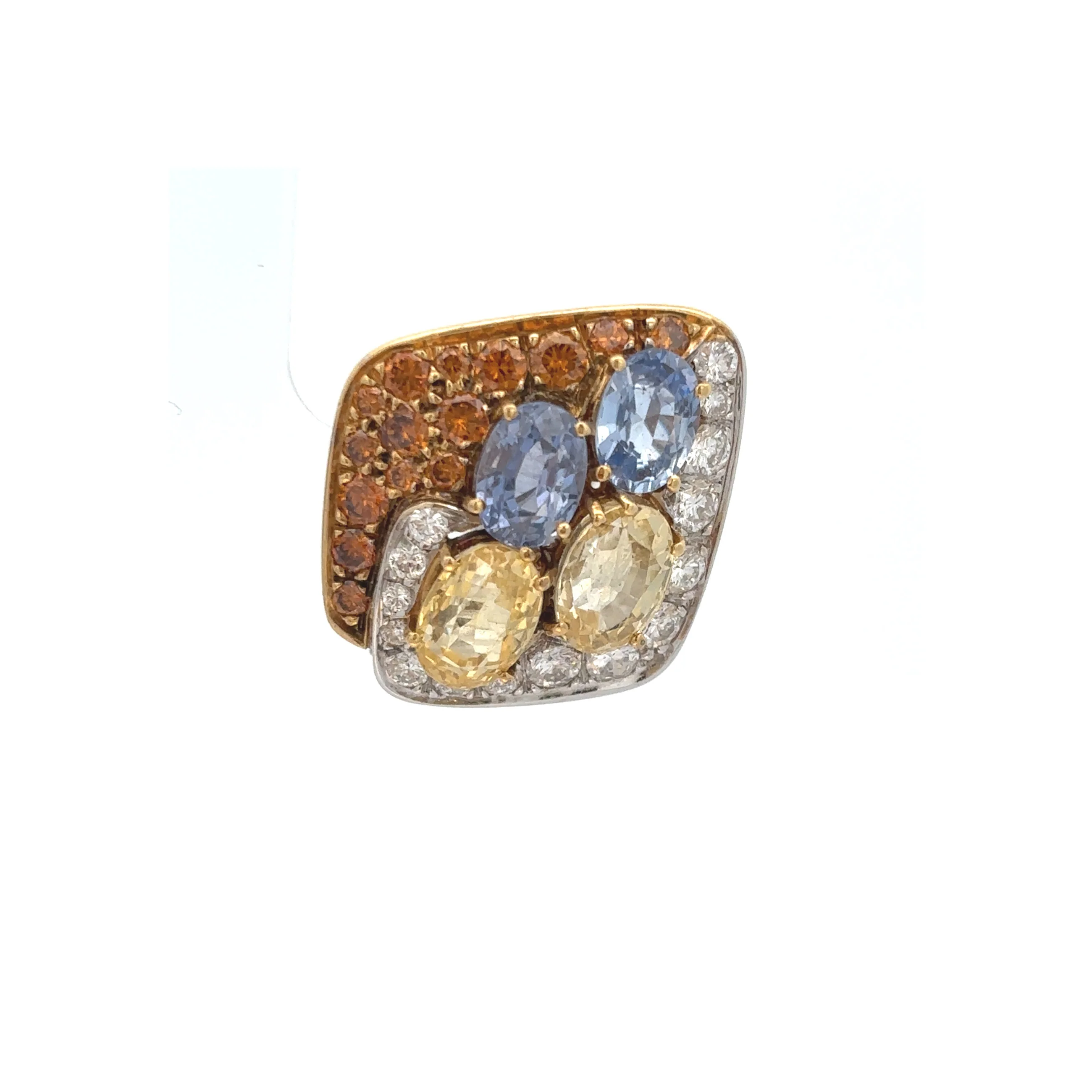 Yellow and Blue Sapphire Earrings by Massoni - Image 6