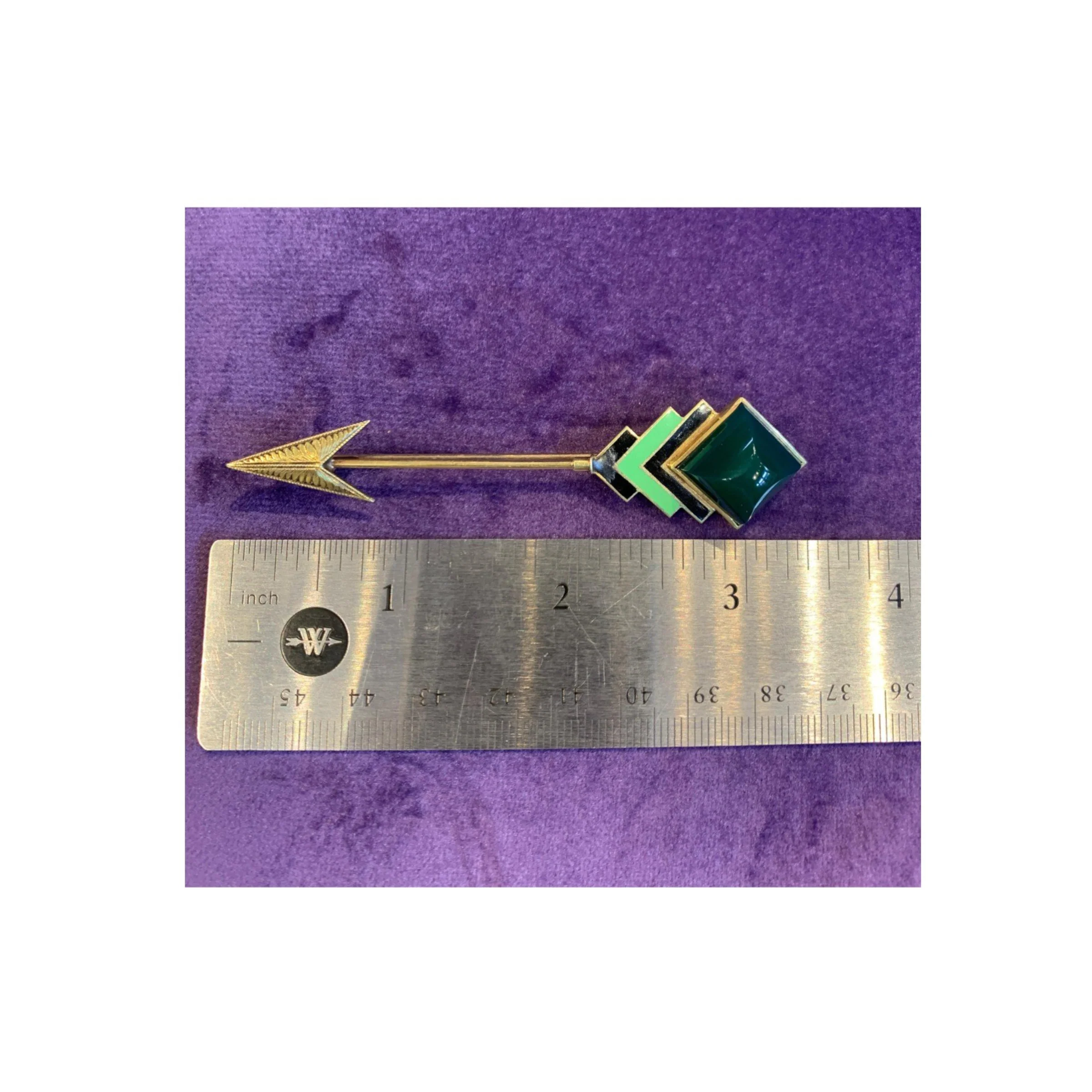 Yellow Gold and Enamel Men's Stickpin - Image 3